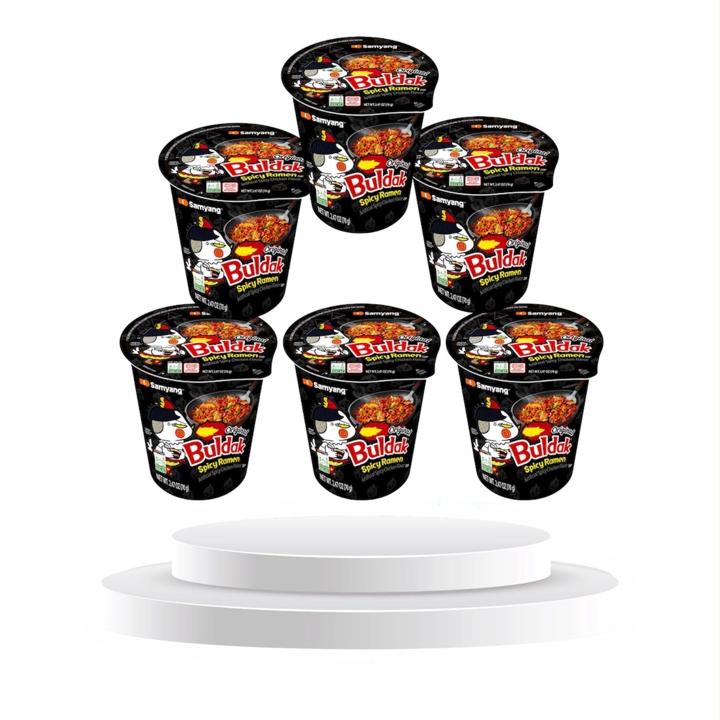 Samyang Buldak Original Spicy Ramen Cup, 6er-Pack (6 x 70g) MHD Bis bis 03.09.2026