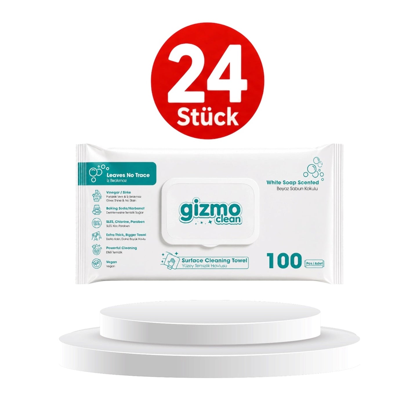 Gizmo Clean Surface Cleaning Towel White Soap