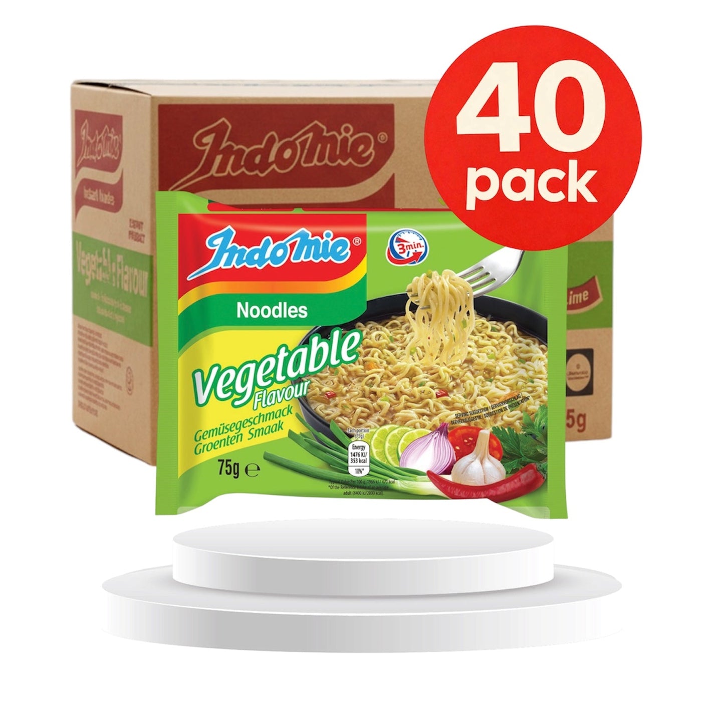 Indomie Instant-Nudelsuppe Vegetable oder Chicken 20 pack 75g