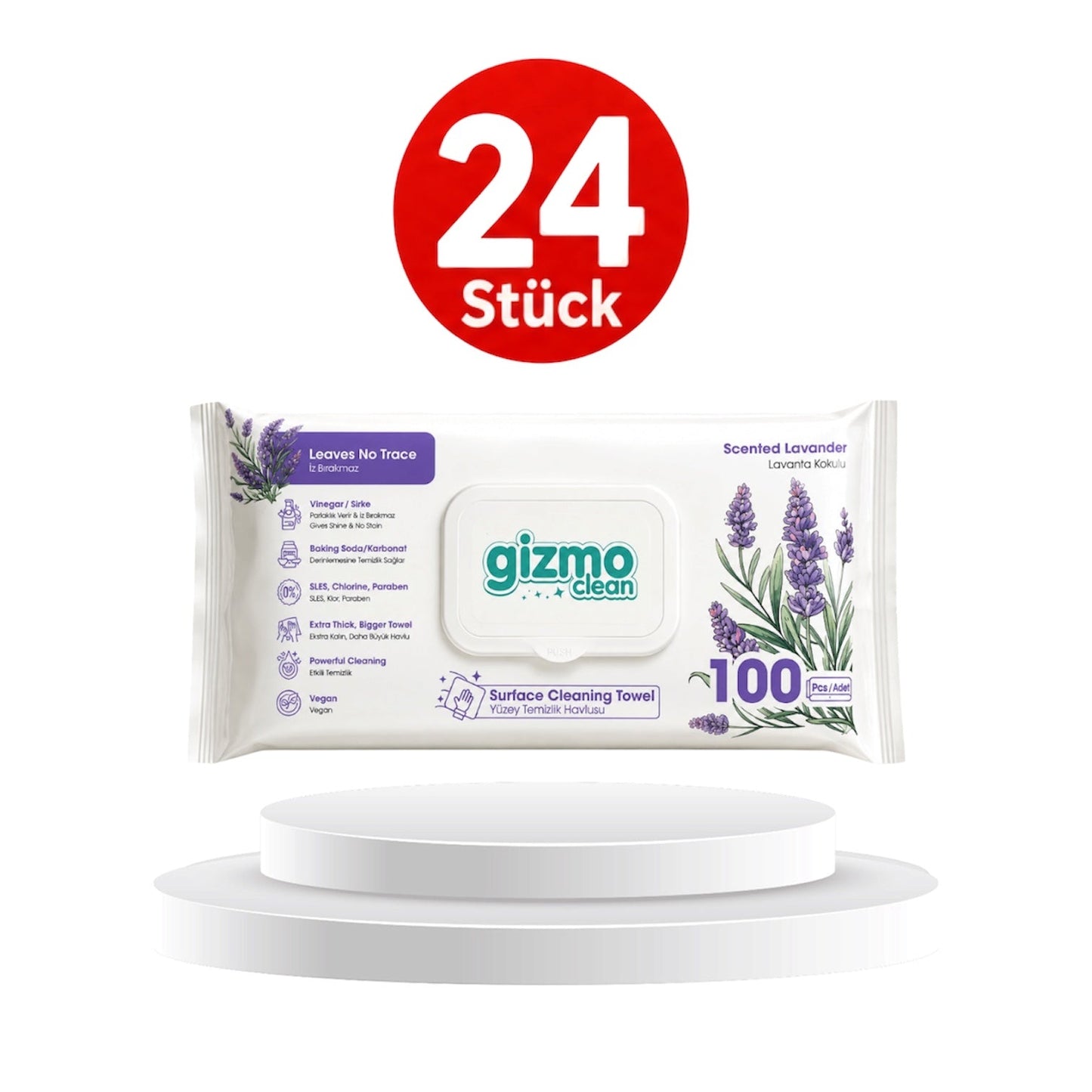 Gizmo Clean Surface Cleaning Towels Lavendelduft
