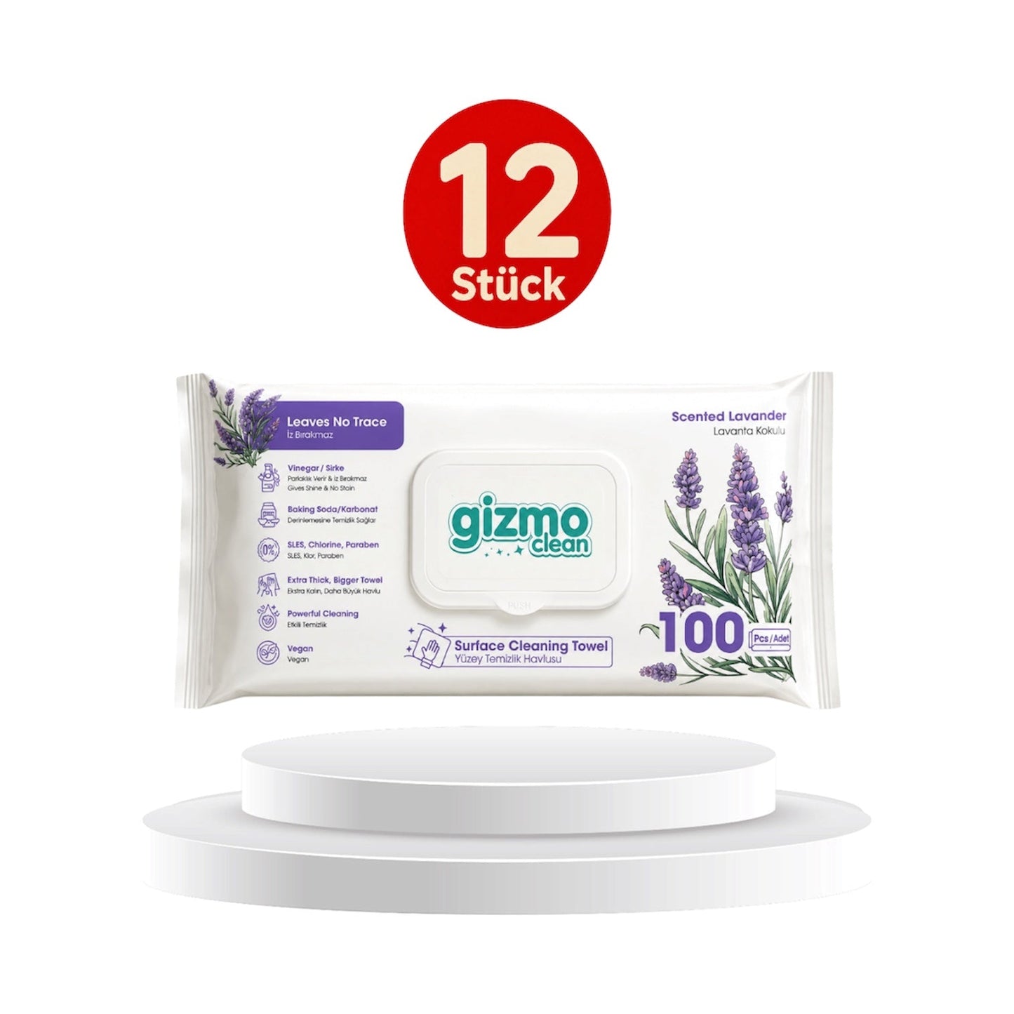 Gizmo Clean Surface Cleaning Towels Lavendelduft