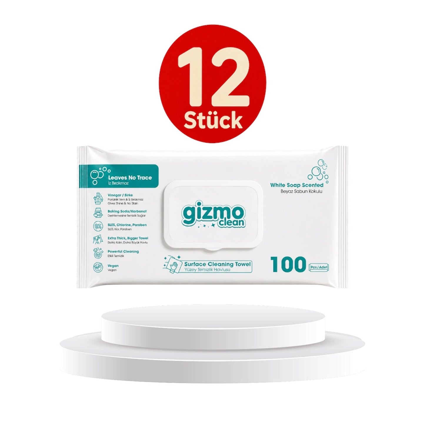 Gizmo Clean Surface Cleaning Towel White Soap