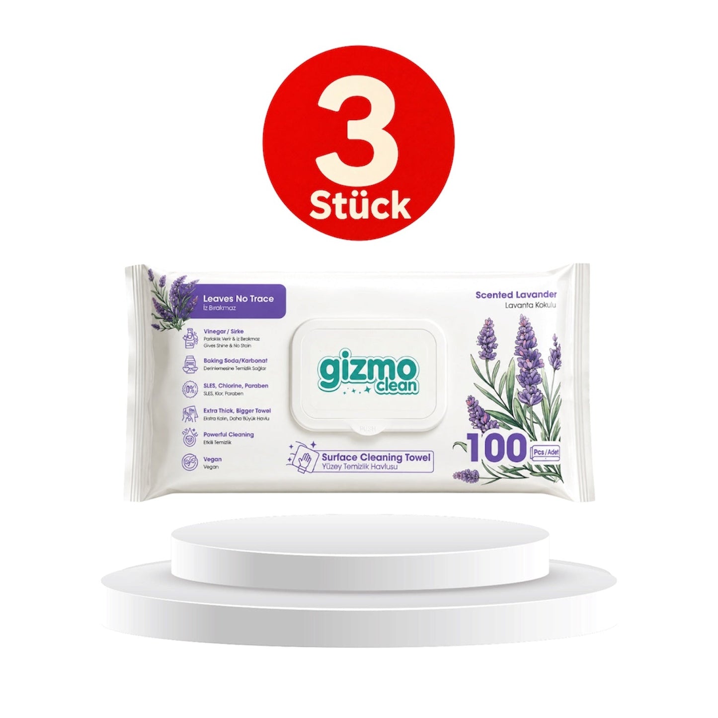 Gizmo Clean Surface Cleaning Towels Lavendelduft