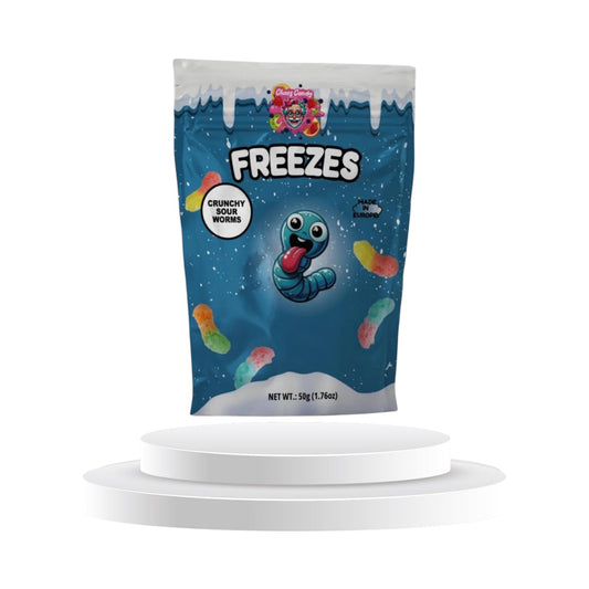 Chaos Candy Freezes Crunchy Sour Worms 1 Kolli = 24 Stk